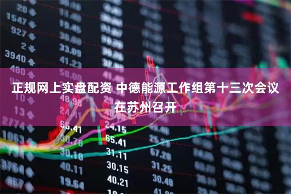 正规网上实盘配资 中德能源工作组第十三次会议在苏州召开