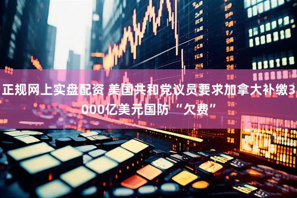 正规网上实盘配资 美国共和党议员要求加拿大补缴3000亿美元国防 “欠费”